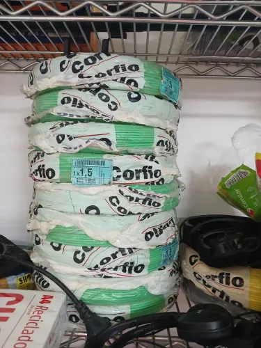 Cabo flexível 1,50mm verde rolo de 100 metros Corfio