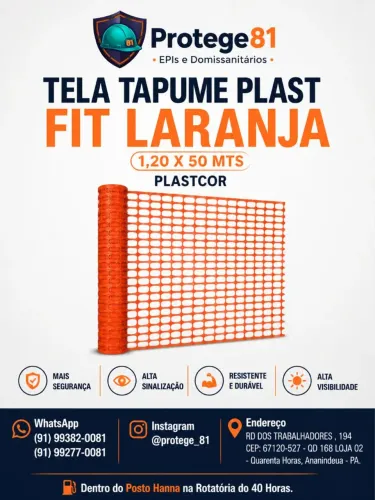 Tela Tapume Laranja