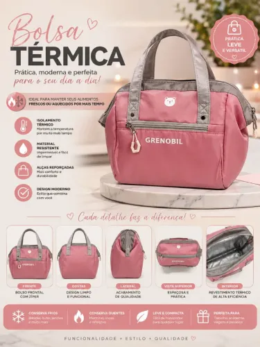 Bolsa Térmica Rosa Grenobil - Excelente Estado