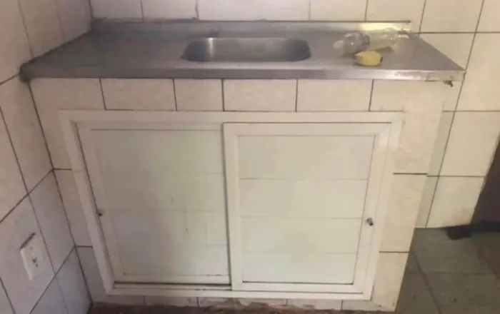 Porta de correr para pia de cozinha de aluminio