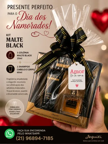 Kit Jequiti Masculino Malte Black - Presente dia dos Namorados