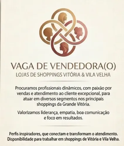 VENDEDOR SHOPPINGS GRANDE VITÓRIA