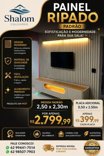 Painel ripado 2.50x2.30 com rack