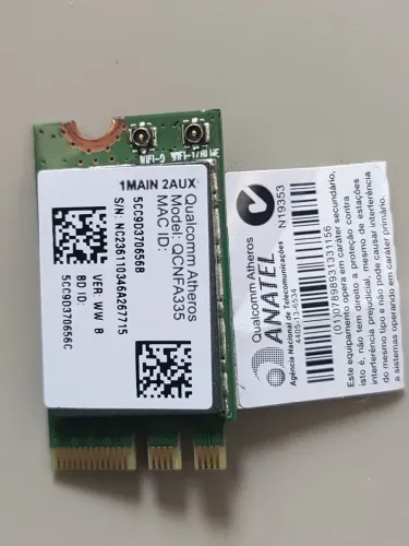 Placa Wi-Fi + Bluetooth Qualcomm Atheros QCNFA335 - M.2 NGFF