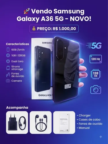 Vendo celular Samsung A36 novo