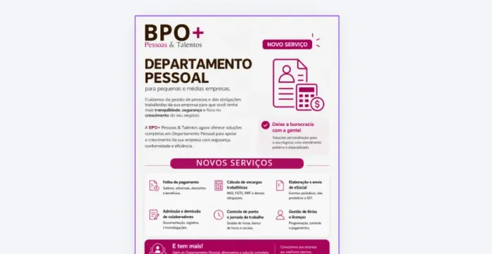 Soluções completas em Departamento Pessoal para empresas