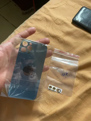 Tampa traseira IPhone 12 Pro azul + proteção para câmera