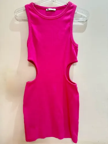 Vestido Canelado Zara - seminovo