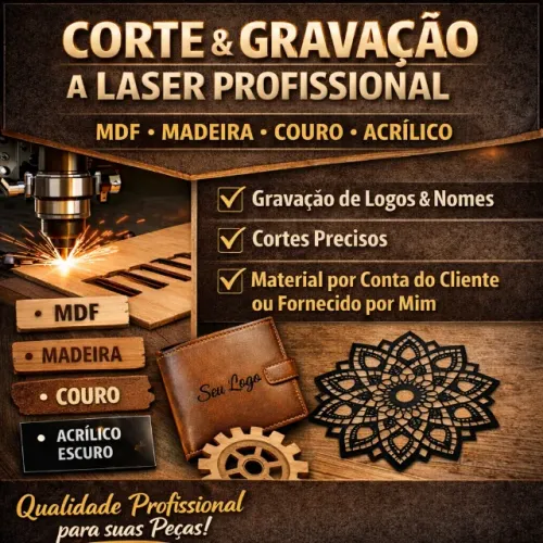 Corte e Gravação a Laser Profissional | MDF, Madeira, Couro e Acrílico