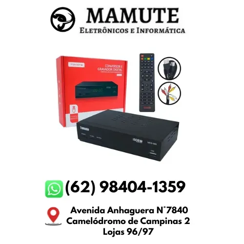 Conversor Digital De Tv E Gravador Full Hd + Cabo Hdmi + Rca 