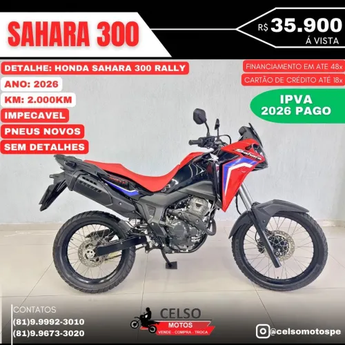 Sahara Rally 2026 c/2.600km! Garantia Honda Financio 48x aceito sua moto na teoca