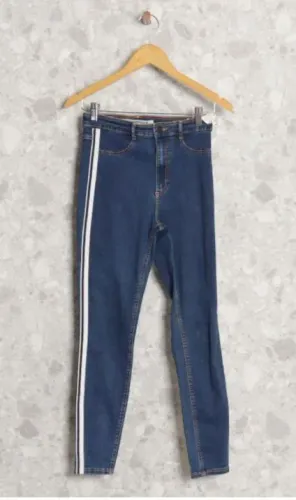 Calça jeans zara listra lateral feminina 38