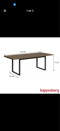 Mesa de Reunioes para Escritório 2,20 Mt Carvalho Munique F220 - Kappesberg - KAPESBERG