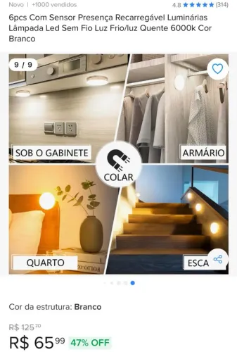3 Luzes de led presensa