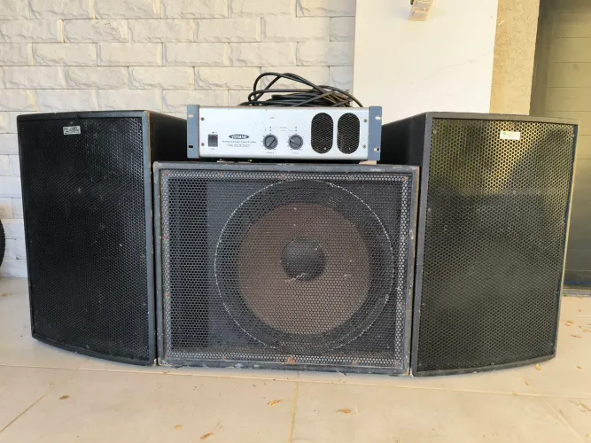 Sistema de som PA - potência amplificador voxman + caixas selenium jbl