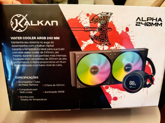Water Cooler Gamer Kalkan Alpha 240 ARGB com display Preto