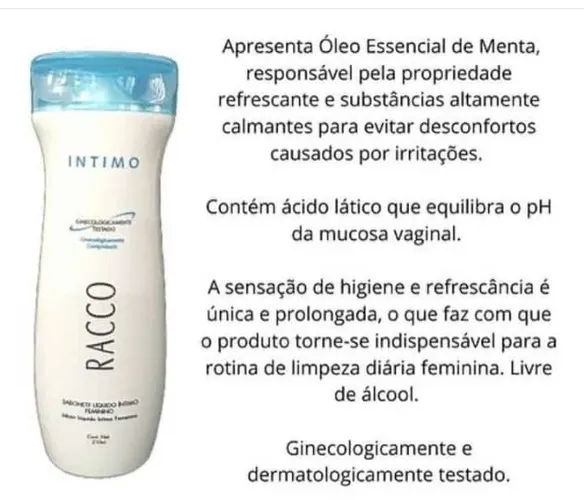 Sabonete íntimos da Racco