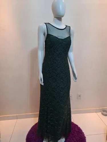 Vestido de festa tam 44 verde petróleo 