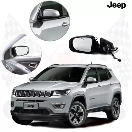 Par Retrovisor Jeep Compass 2017 - Preto - Metagal 