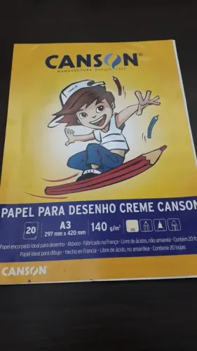 Bloco A3 Escolar Cor Creme 80g 16 Folhas Canson