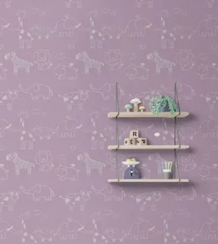 papel de parede 45cmx5m decorativo interponte pvc hd68137- animais rosa