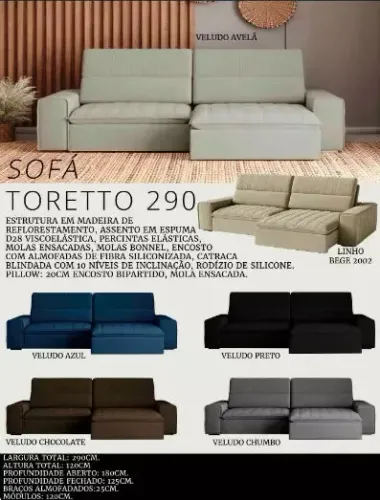PROMOÇÃO SOFÁ TORETTO 2489,90 COM ENTREGA GRÁTIS SÓ MANDA O ENDEREÇO 