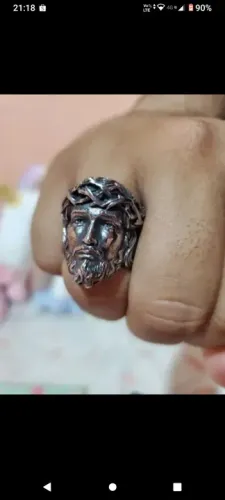Anel Jesus Cristo de aço