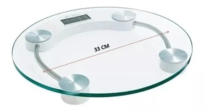 Balança Vidro Cap 180kg 33cmx3cm Crs-5500 Crs-5550 Banheiro Redonda