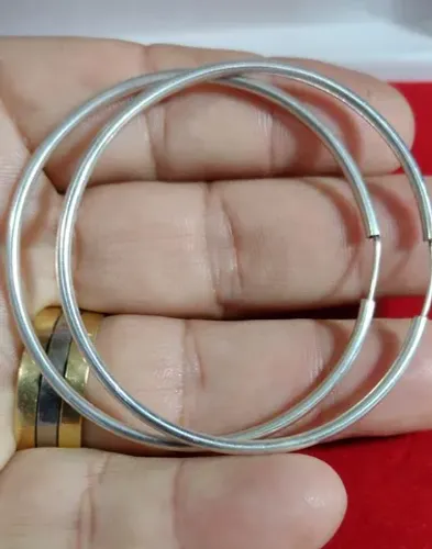 Argola de Prata 53 mm 8.30 Gramas Tubo2 mm