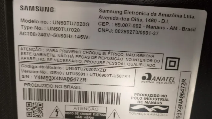 TV Samsung 50 Polegadas UN50TU7020G