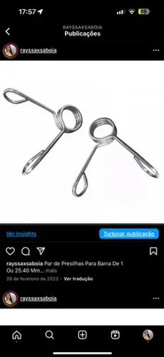 Par de Presilhas Para Barra De 1  Ou 25.40 Mm  R$ 25