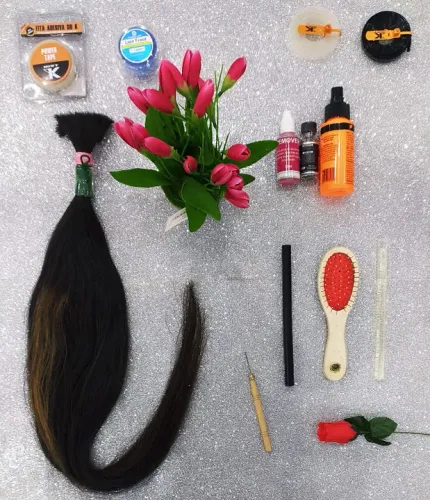 Cabelo Humano 80cm 98g 14,00 Castanho Escuro ,liso Leve Ondulado