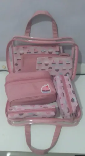 Kit organizador/necessarie para viagem + carro - cupcake - exclusivo
