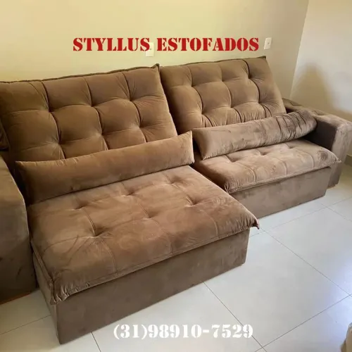 Sofá retrátil Marrom - 4Lugares