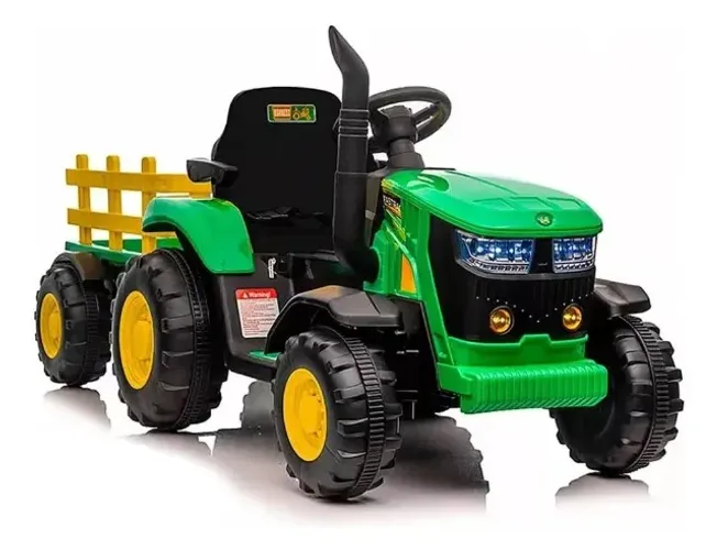 Trator Infantil Elétrico Com Controle Remoto + Carretinha
