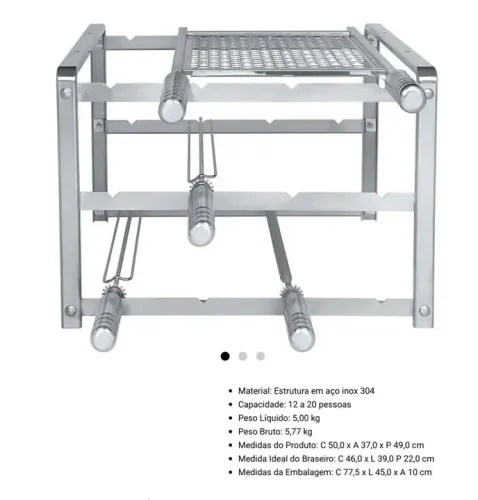 Churrasqueira Inox 304 - 12 a 20 Pessoas