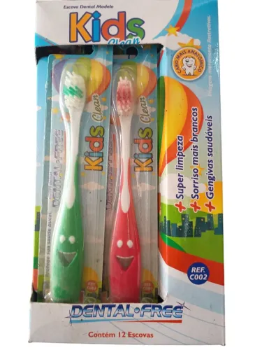 Kit Escova Dental Infantil Kids Clean - 12 Escovas