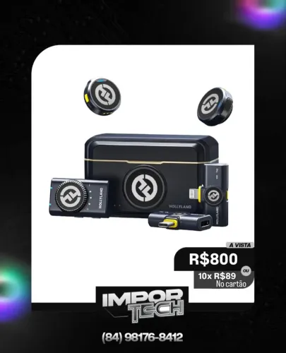 Microfone Hollyland Lark M2 Duo Combo Duplo para 2 Pessoas. @importech_084