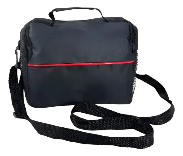 Bolsa Case Para Câmeras Dslr E Acessórios Canon Sony Etc - Preto/vermelho<br>