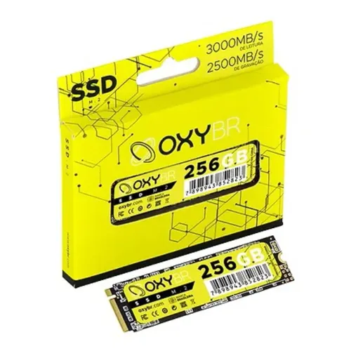 SSD M.2 NVMe 256GB OxyBr Leitura 3000MBs Gravação 2500MBs 3 Anos de Garantia - WZetta