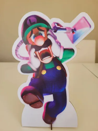 Display em MDF - enfeite de Mesa Luigi Mansion 