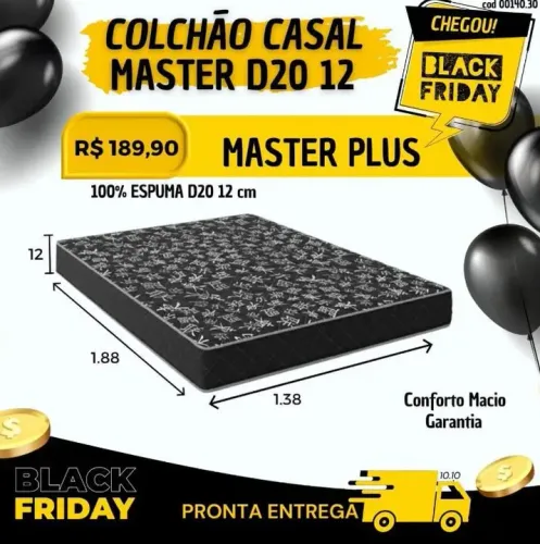 Colchão Casal Master D20 12 - 100% Espuma - Pronta Entrega