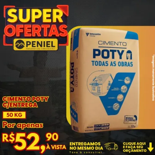 Cimento Poty com entrega 50kg
