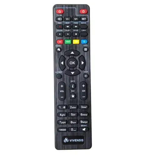 CONTROLE REMOTO RECEPTOR PARABOLICA DIGITAL SAT HD VIVENSIS VX10 