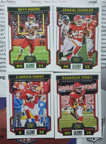 4 Cards de jogadores de futebol americano - Kansas City Chiefs