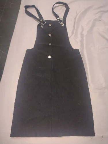 Vestido Jardineira Preto Infantil tam M