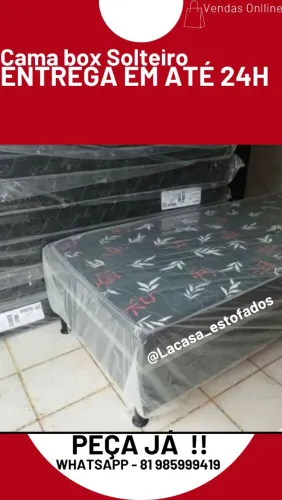 Cama Box Solteiro - Entrega em até 24h!