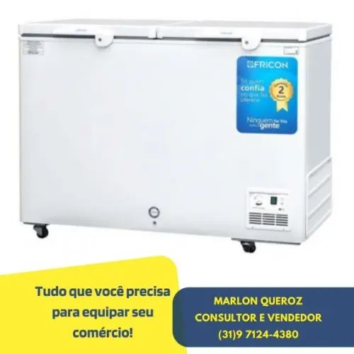 Freezer Horizontal Fricon 411L Tampa Cega Novo