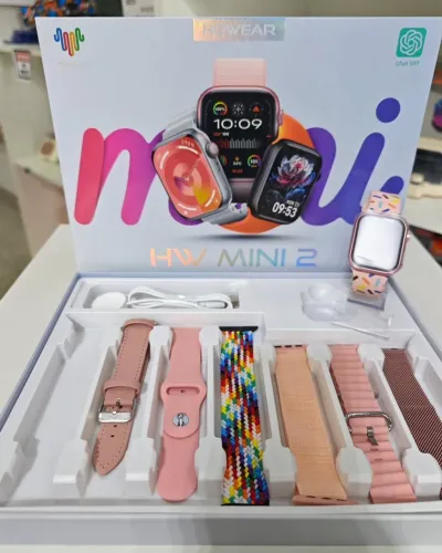 Smartwatch HW Mini 2 - Diversas Pulseiras e Design Moderno