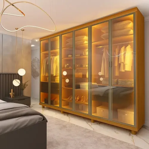 Guarda Roupa Reflecta Casal 6 Portas 4 Gavetas com Led surpreenda-se!! Peprppr